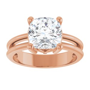 10K Rose Gold 8x8 mm Cushion Ring Mounting – image 5