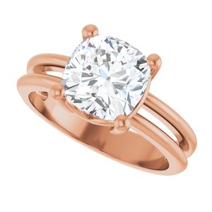 10K Rose Gold 8x8 mm Cushion Ring Mounting – image 8