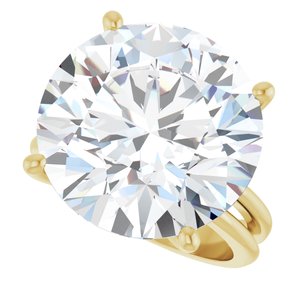 10K Yellow Gold 16 mm Round Ring Mounting – image 8