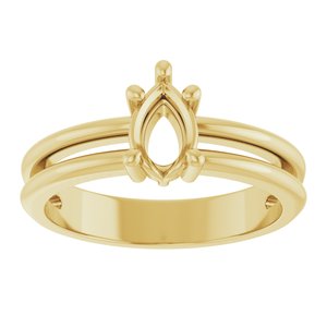 14K Yellow Gold 6.5x4.5 mm Pear Ring Mounting – image 6