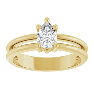 14K Yellow Gold 6.5x4.5 mm Pear Ring Mounting – image 5
