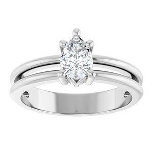 14K X1 White Gold 6.5x4.5 mm Pear Ring Mounting – image 5