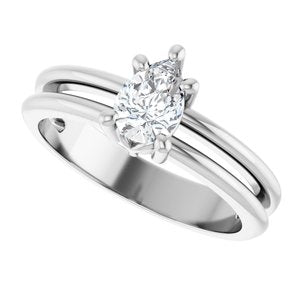 18K White Gold 6.5x4.5 mm Pear Ring Mounting – image 8