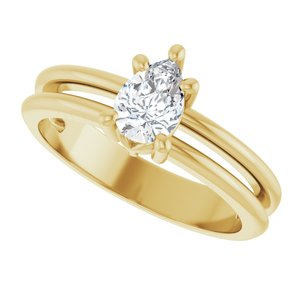 14K Yellow Gold 6.5x4.5 mm Pear Ring Mounting – image 8