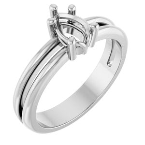 10K White Gold 6.5x4.5 mm Pear Ring Mounting – image 2
