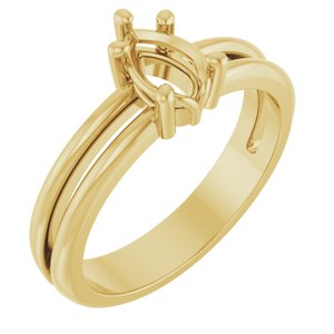 18K Yellow Gold 6.5x4.5 mm Pear Ring Mounting – image 2