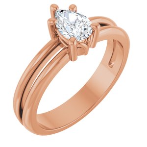 14K Rose Gold 6.5x4.5 mm Pear Ring Mounting