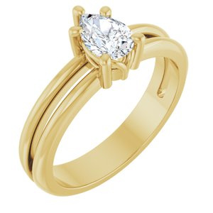 14K Yellow Gold 6.5x4.5 mm Pear Ring Mounting