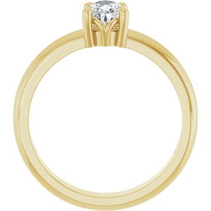 18K Yellow Gold 6.5x4.5 mm Pear Ring Mounting – image 3