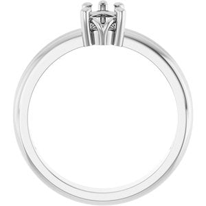 14K White Gold 6.5x4.5 mm Pear Ring Mounting – image 4
