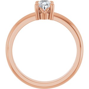 14K Rose Gold 6.5x4.5 mm Pear Ring Mounting – image 3