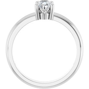 Sterling Silver 6.5x4.5 mm Pear Ring Mounting – image 3