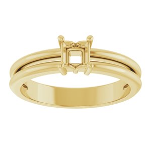 14K Yellow Gold 3.75x3.75 mm Square Ring Mounting – image 6