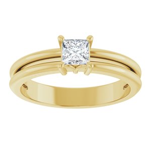 18K Yellow Gold 3.75x3.75 mm Square Ring Mounting – image 5