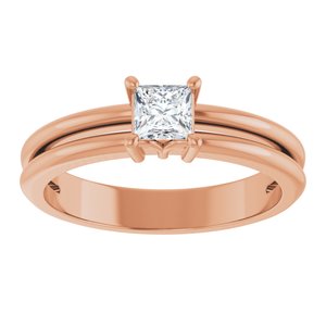 14K Rose Gold 3.75x3.75 mm Square Ring Mounting – image 5
