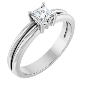 10K White Gold 3.75x3.75 mm Square Ring Mounting