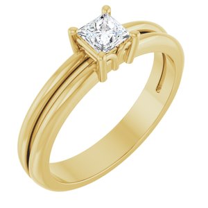 18K Yellow Gold 3.75x3.75 mm Square Ring Mounting