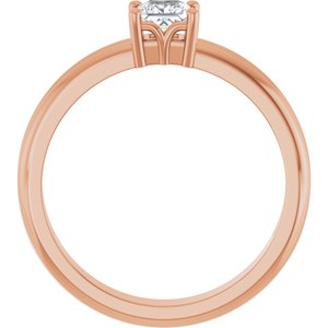 18K Rose Gold 3.75x3.75 mm Square Ring Mounting – image 3