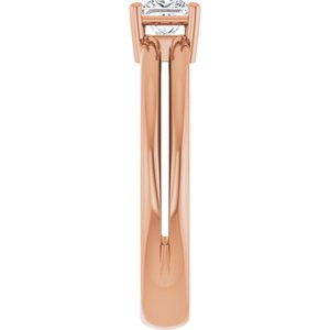 14K Rose Gold 3.75x3.75 mm Square Ring Mounting – image 7