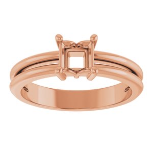 10K Rose Gold 4.5x4.5 mm Square Ring Mounting – image 6