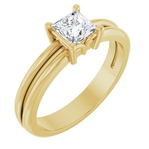 10K Yellow Gold 4.5x4.5 mm Square Ring Mounting