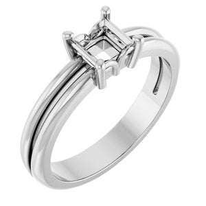 Continuum Sterling Silver 4.5x4.5 mm Square Ring Mounting – image 2