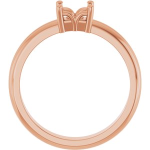 10K Rose Gold 4.5x4.5 mm Square Ring Mounting – image 4