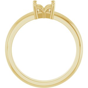 10K Yellow Gold 4.5x4.5 mm Square Ring Mounting – image 4