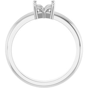 Sterling Silver 4.5x4.5 mm Square Ring Mounting – image 4