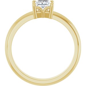 18K Yellow Gold 4.5x4.5 mm Square Ring Mounting – image 3