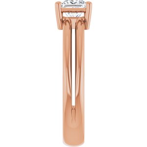 10K Rose Gold 4.5x4.5 mm Square Ring Mounting – image 7