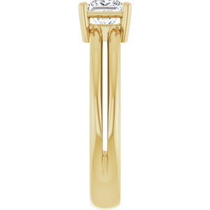 18K Yellow Gold 4.5x4.5 mm Square Ring Mounting – image 7