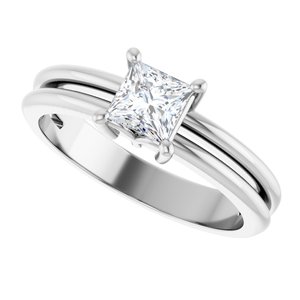 10K White Gold 4.5x4.5 mm Square Ring Mounting – image 8