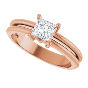 10K Rose Gold 4.5x4.5 mm Square Ring Mounting – image 8