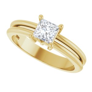 18K Yellow Gold 4.5x4.5 mm Square Ring Mounting – image 8