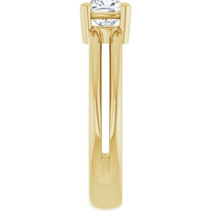 10K Yellow Gold 5x5 mm Cushion Ring Mounting – image 7