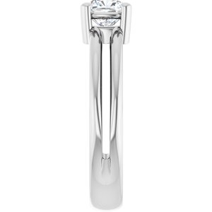 10K White Gold 5x5 mm Cushion Ring Mounting – image 7