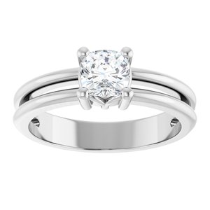 18K White Gold 5x5 mm Cushion Ring Mounting – image 5