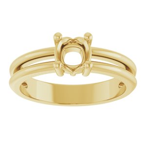 14K Yellow Gold 5x5 mm Cushion Ring Mounting – image 6