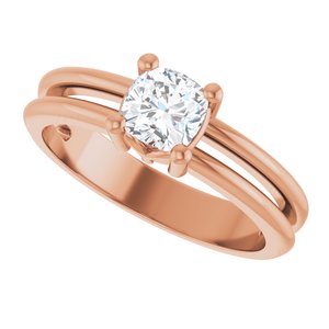 10K Rose Gold 5x5 mm Cushion Ring Mounting – image 8