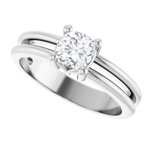 14K X1 White Gold 5x5 mm Cushion Ring Mounting – image 8