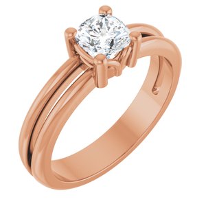 14K Rose Gold 5x5 mm Cushion Ring Mounting