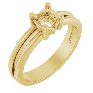 14K Yellow Gold 5x5 mm Cushion Ring Mounting – image 2