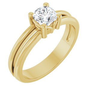 10K Yellow Gold 5x5 mm Cushion Ring Mounting