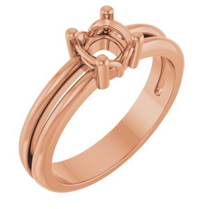 18K Rose Gold 5x5 mm Cushion Ring Mounting – image 2