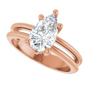 18K Rose Gold 10x6 mm Pear Ring Mounting – image 8