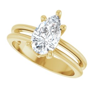 14K Yellow Gold 10x6 mm Pear Ring Mounting – image 8