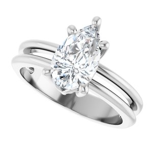 14K White Gold 10x6 mm Pear Ring Mounting – image 8