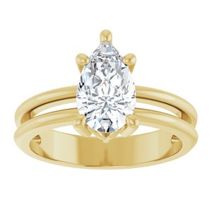 14K Yellow Gold 10x6 mm Pear Ring Mounting – image 5