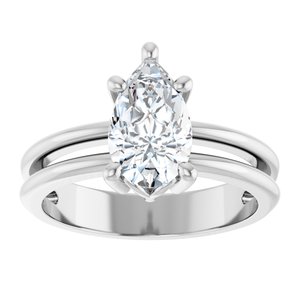 Platinum 10x6 mm Pear Ring Mounting – image 5